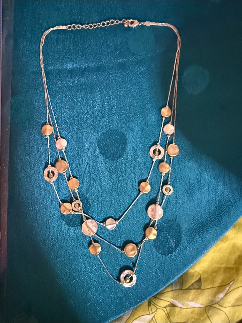 Gold-Tone Layered Disk Necklace - Elegant Women's Jewelry